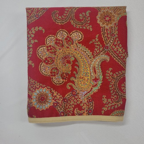 CHAPS Ralph Lauren Juliette Red Gold Paisley Window Valance 78x17.5"