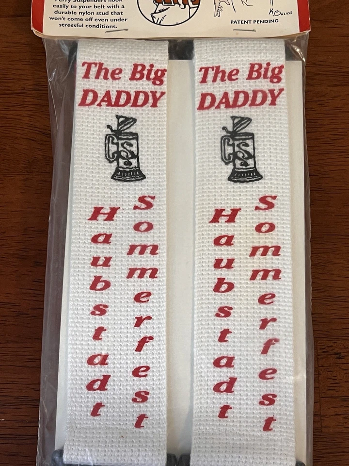 Tirantes Perry “The Big Daddy” Hechos en EE. UU. Blanco y Rojo con Clip de Plástico Foto 4 de 4