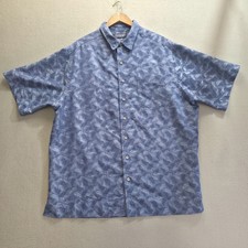 Roundtree  Yorke Men's Blue Short Sleeve Button Up Shirt Size 2XT