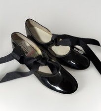 Capezio Character Dance Shoes Women Black 550 BLK Leather Sole RN 63386 6