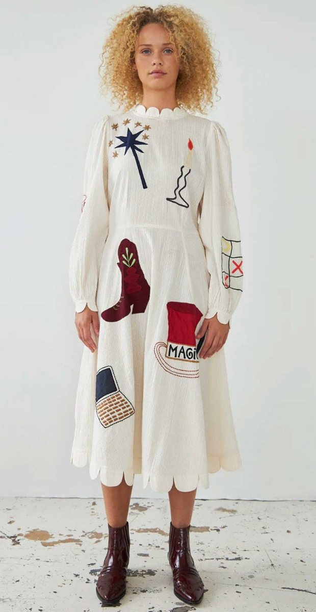 STELLA NOVA IVORY CIRCUS PRINTED APPLIQUE COTTON-SEERSUCKER MIDI DRESS SZ M US 8 | eBay STELLA NOVA IVORY CIRCUS PRINTED APPLIQUE COTTON-SEERSUCKER MIDI DRESS SZ M US 8 | eBay
