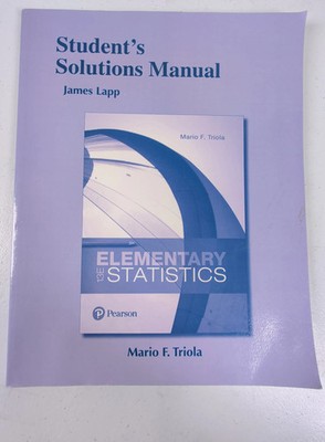 Student's Solutions Manual for Elementary Statistics by James Lapp Paperback