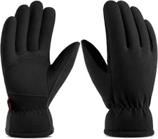 Winter Gloves for Men Women: -20 F Thermal Warm Deerskin Large, Denim-black