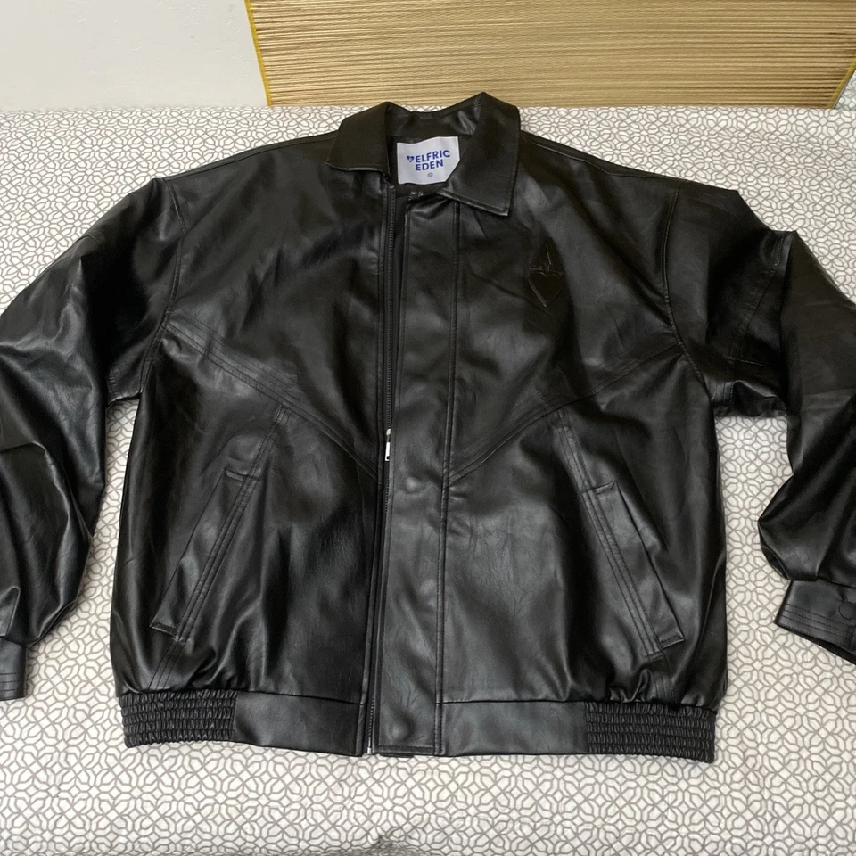 Aelfric Eden женщин кожаная куртка большого размера Y2k искусственного мотоцикла Bomber куртка XL - Изображение 2 из 4