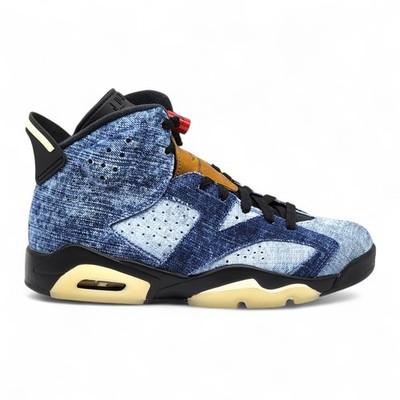Air Jordan 6 Retro Washed Denim Blue Mens 12 Basketball Sneakers CT5350-401 Nike Air Jordan 6 Retro Sneakers Washed Denim Men 8 Blue  main image 4