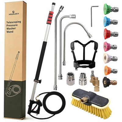 #ad Hourleey 24FT Telescoping Pressure Washer Wand 4000 PSI 7 Nozzles $201.99