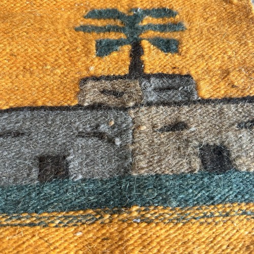 Alfombra Kilim Desierto Egipto Tradicional Artesanal De Colección Colgante de Pared Lana 16 X 21 - Imagen 3 de 7