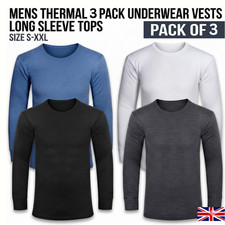 Mens Thermal Long/Short Sleeve T Shirt Underwear Vest Warm Winter Top S-2XL