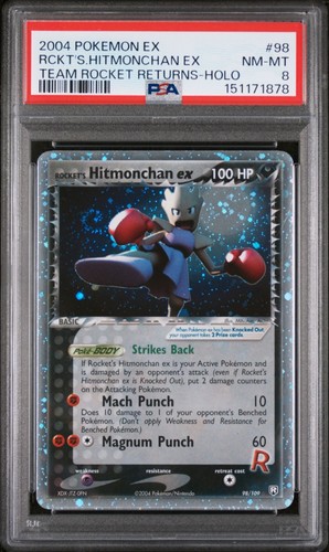 Rocket's Hitmonchan ex graded PSA 8 for sale on eBay