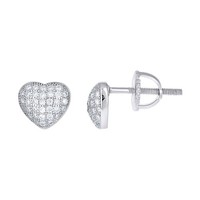 925 Sterlingsilber Moissanit Damen Puff 7Mm GewöLbter Herz Ohrstecker 2/5 Karat