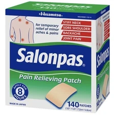 Salonpas Pain Relieving Patch, 140 Patches. Free Shipping USA