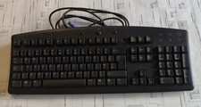 Retro Dell Dell PS/2 UK Keyboard in Black ? Rev A00 125666-001 - Working