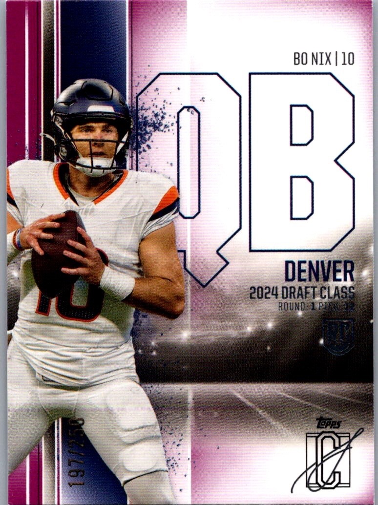 2024 Topps Signature Class Bo Nix #100 Magenta /250