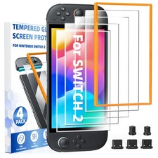 4-Pack Tempered Glass Screen Protector for Nintendo Switch 2 7.9 inch 2025, w...