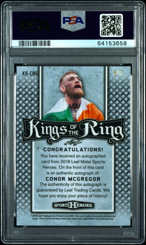 UFC 2018 "CONOR MCGREGOR" #CMG Kings of the Ring Auto 6/7 PSA 10 Leaf Signatures - Picture 5 of 5