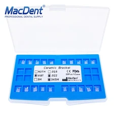 MacDent Dental Ortho Ceramic Bracket Braces Mesh Base ROTH/MBT 022 Hooks 345