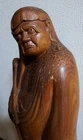 Wooden 17.3 in Statue Bodhidharma Buddha Daruma Vintage Japanese Figurine