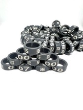 Trauringe Plastik 2026 für Tauben/Hühner 08/10/12/ 14/16/18/ 20mm Farb Grau