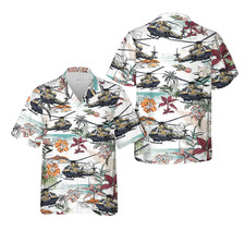 Tropical Plane Hawaiian Shirt For Men  Women, Palm Tree Military Aircraft Butto