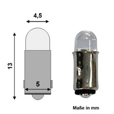 LED BA5S Sockel Fassung warmweiß weiß LEDs 3-22V Märklin 600150 H0 Loks Waggons