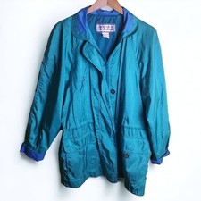 Vintage Teal Windbreaker Jacket Size Medium