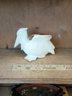 VTG 1940s Nelson McCoy Pottery  White Pelican Planter 5.25" Tall MCM USA. CHIP