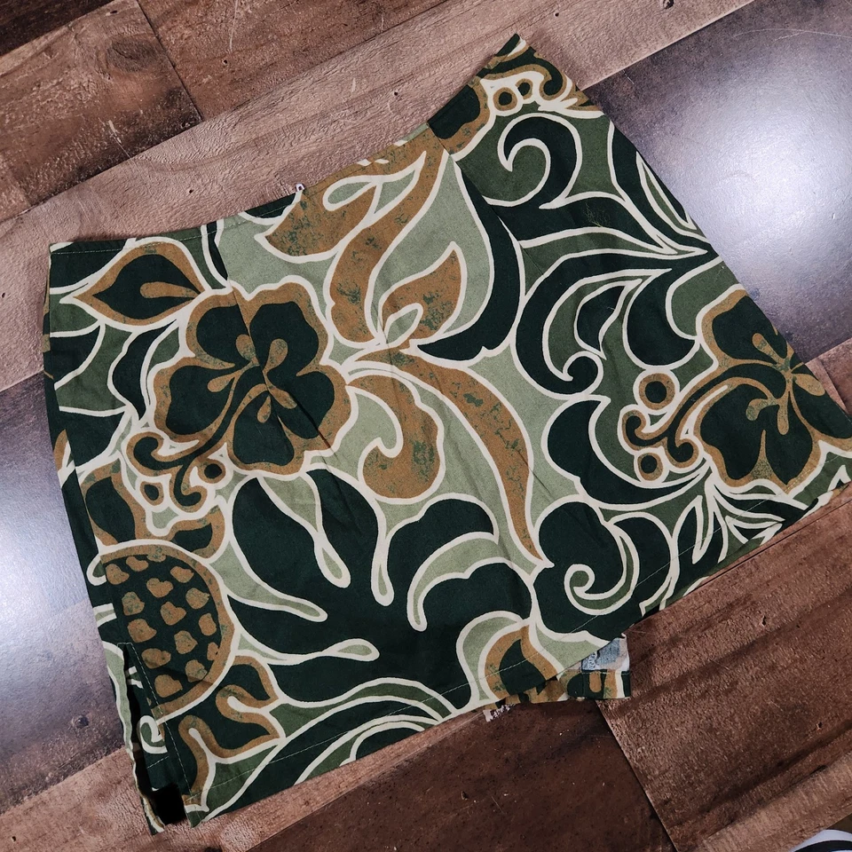 Falda Hawaiana Island Magic De Colección Años 60 70 Para Mujer Pequeña Verde Floral Rockabilly Foto 3 de 4