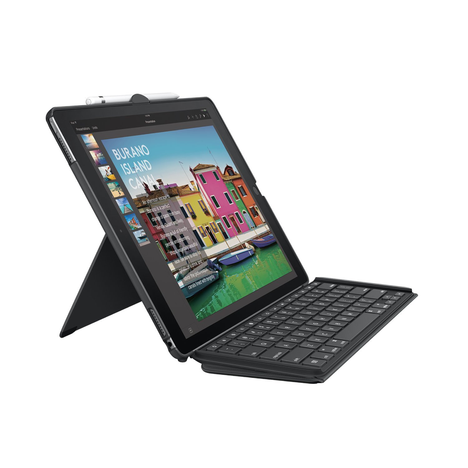 Logitech iPad Pro 12.9 inch Keyboard Case | SLIM COMBO with Detachable, Backlit,-image