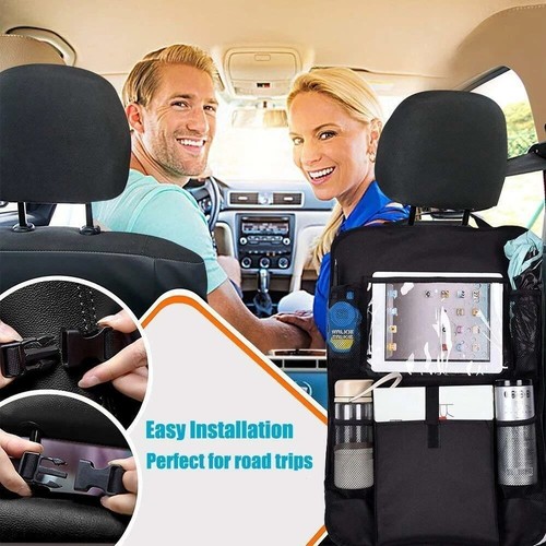 2x Bolsillo de respaldo Bolsa de asiento trasero Protección de respaldo Organizador de coche Asiento trasero - Imagen 4 de 15