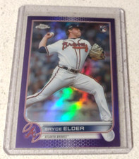 2022 Topps Chrome Bryce Elder Rookie Card Purple refractor Braves USC37