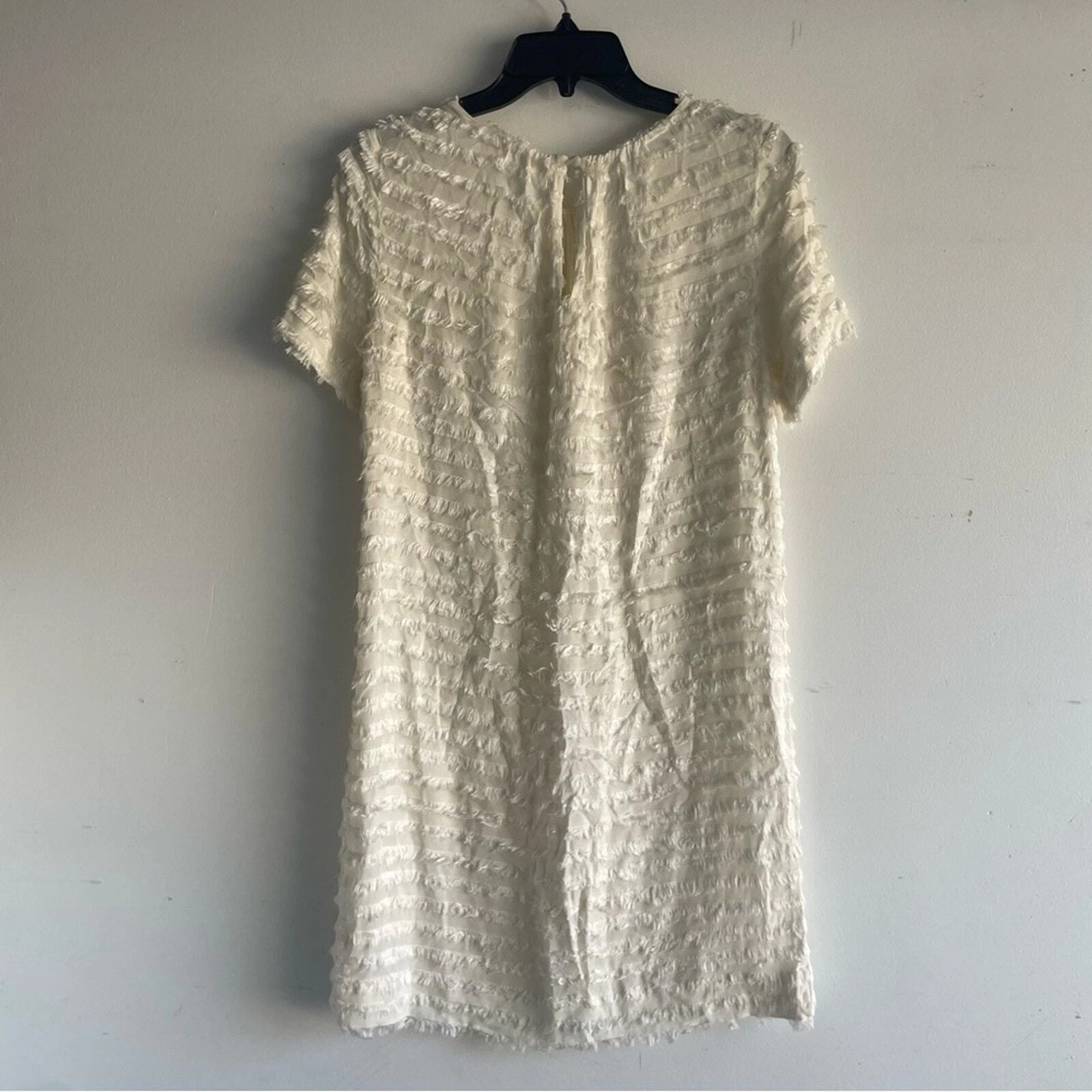 OFF WHITE Abito a tubino L'AGENCE 'Mika' con frange a righe bianco sporco 22367