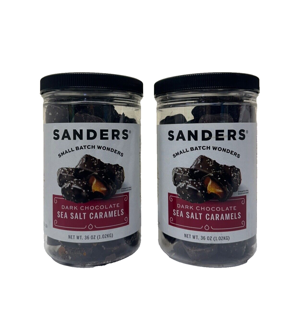 2 Packs Sanders Small Batch Wonders Dark Chocolate Sea Salt Caramels 36