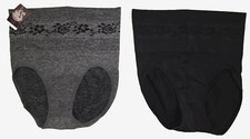 Gloria Vanderbilt 2-Pack High Waisted Seamless Jacquard Shaping Briefs - Size M