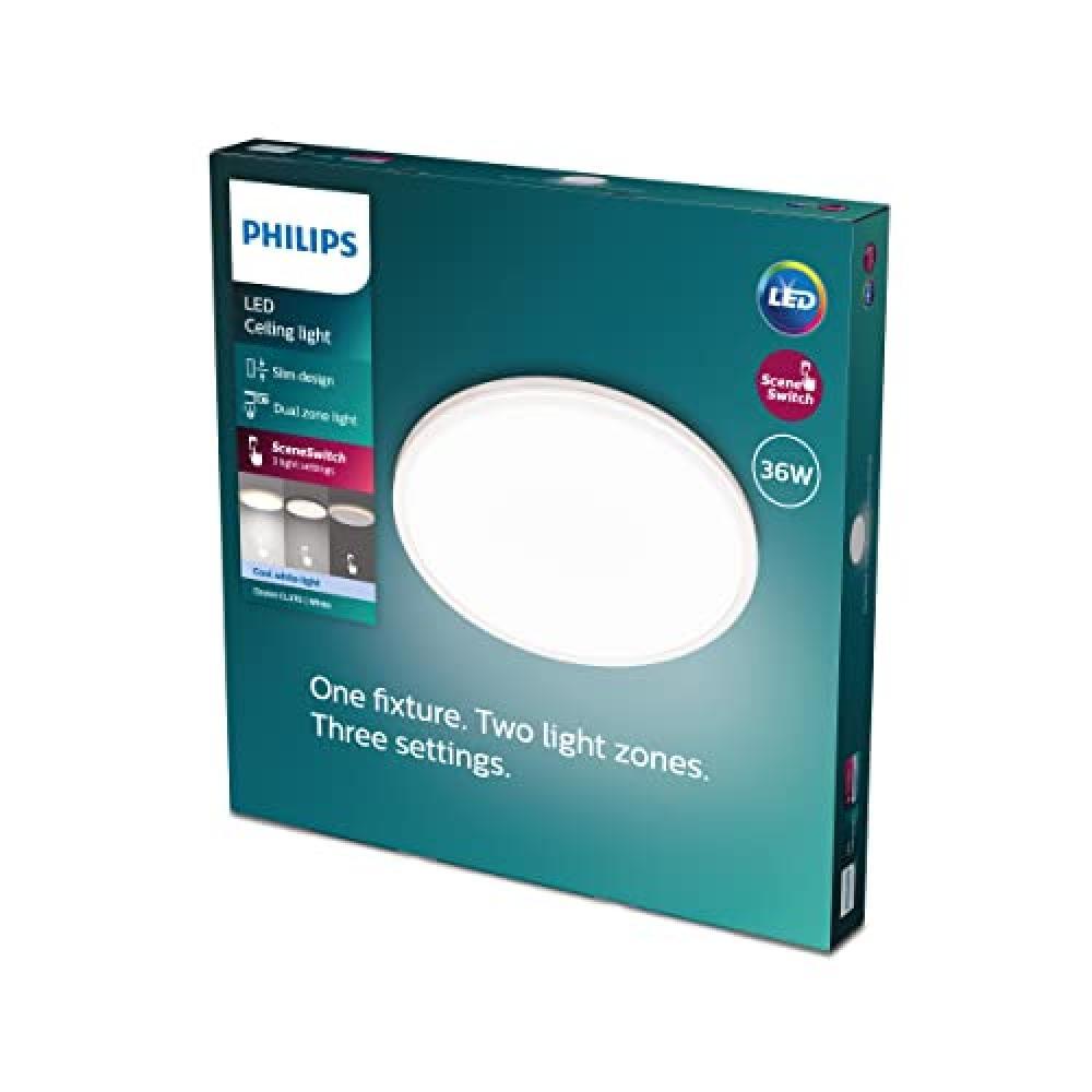 (TG. 36 Watt) Philips LED Plafoniera Ozziet, Grande, Due Zone Luminose, Tre Impo