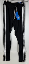 Adidas Classics Women's Black Cotton 3-Stripes Logo Pull-On Legging Size XS NWT