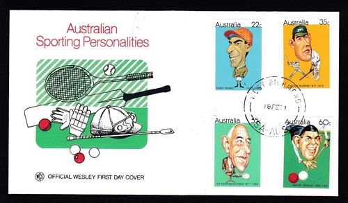 1981 AUSTRALIAN SPORTING PERSONALITIES DECIMAL STAMP WESLEY FIRST DAY COVER #D47
