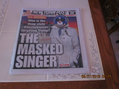New York Post Friday Sept 27 2019 ''The Masked Singer'' and ''Here You Go, Bro!''