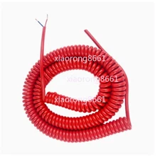 Red Spring Spiral Cable 2Cores 0.5² Coiled 1/2/3/4/5/6/7/8/9Meters Stretchable 