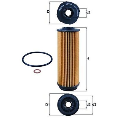 Oil Filter OX1146D Genuine Mahle 11427826799 11428583898 8583898 