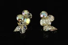 VINTAGE Costume Jewelry AB Flashed Rhinestone KRAMER Brooch Earrings & Pin Set