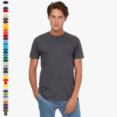 B&C - Herren T Shirt E190 Basic Tshirt Kurzarmshirt Rundhals XS - XXL Baumwolle