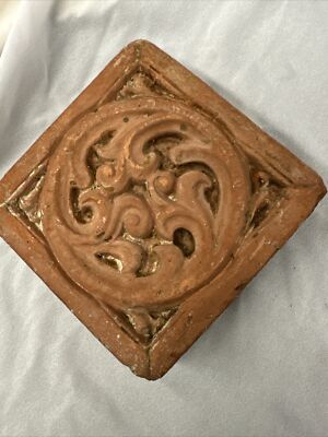 old Alhambra terra-cotta decorative tile 1926