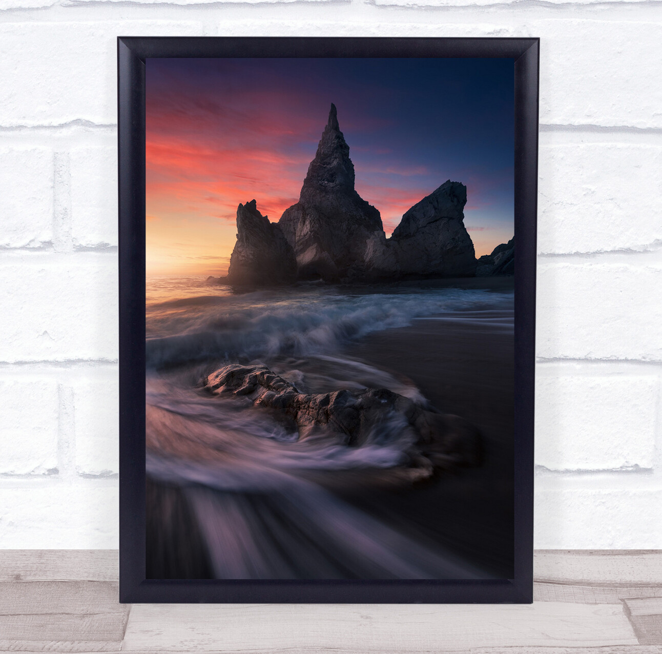 Portugal Sintra Lisboa Nature Beach Sunset Sea Seascape Park Wall Art Print