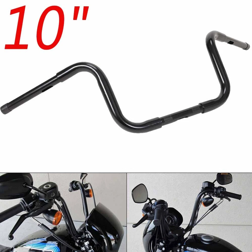 10" Ape Hanger 1" Handlebar For Harley Sportster Softail - Imagem 3 de 4