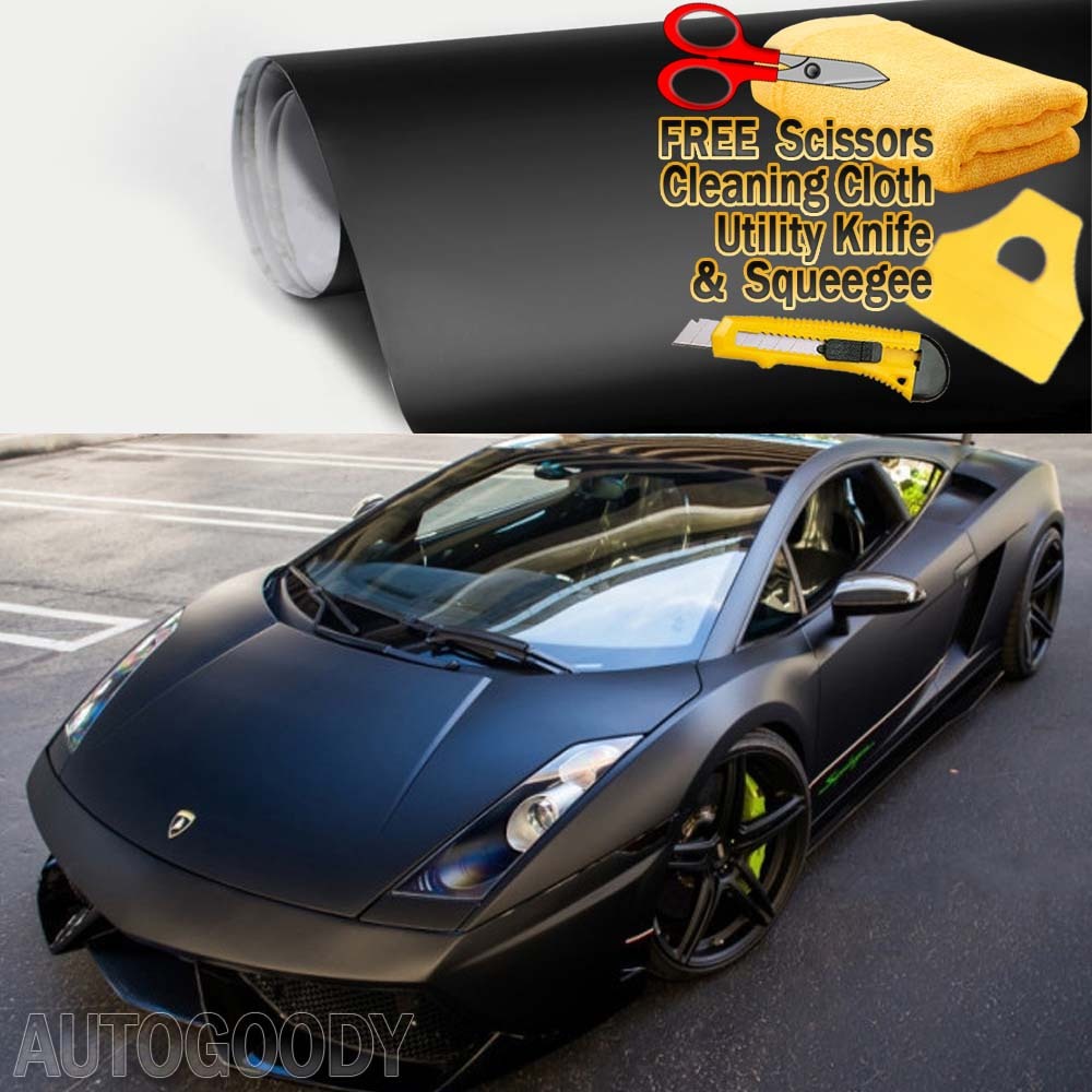 72" x 60" Matte Flat Black Vinyl Film Wrap Sticker Decal Bubble Free Air Release