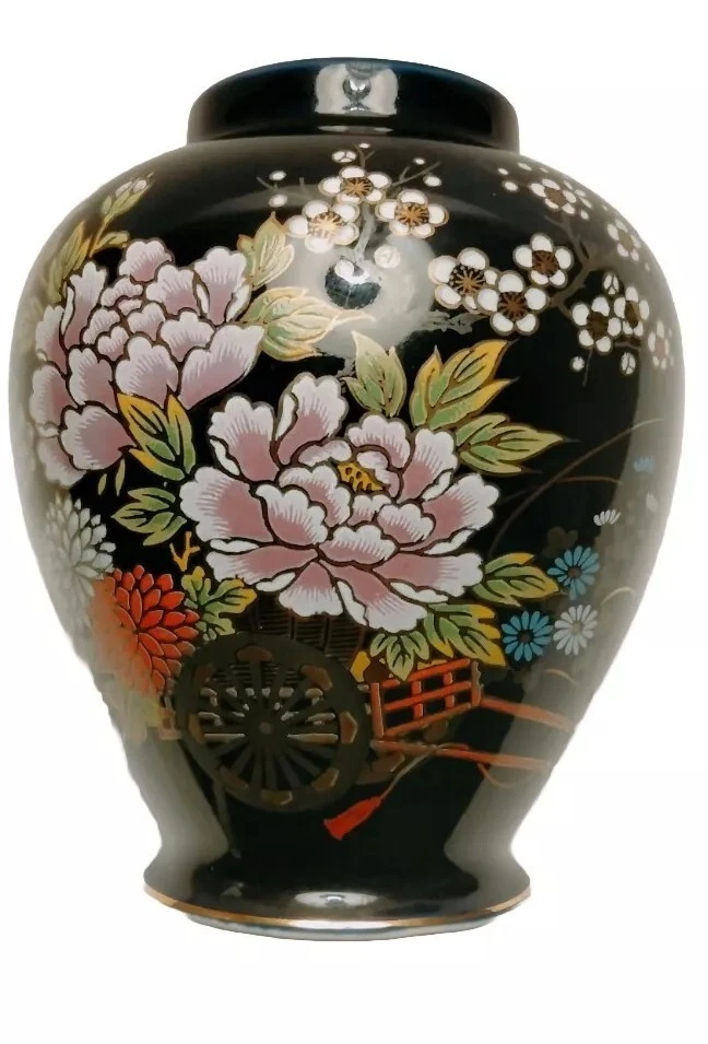蓝色日本古董花瓶| eBay