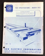 1953 Diagnosis Sun Equipment Test Specifications Sun Electric Corp Booklet