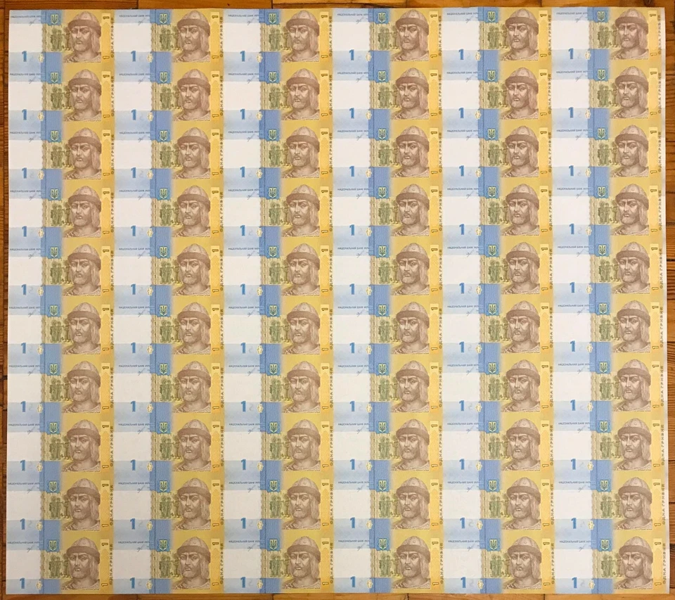 ¡Nuevo! Ucrania - Hojas completas (enteras) sin cortar de 1 y 2 HRYVEN 2018 x 60 piezas - sin circular Foto 3 de 4