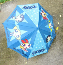 Rare 2002 POWERPUFF GIRLS 22" Umbrella. Working with strap, Hanger  CN Tag