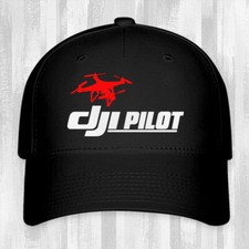 DJI Drone Pilot Black Hat Baseball Cap Adjustable